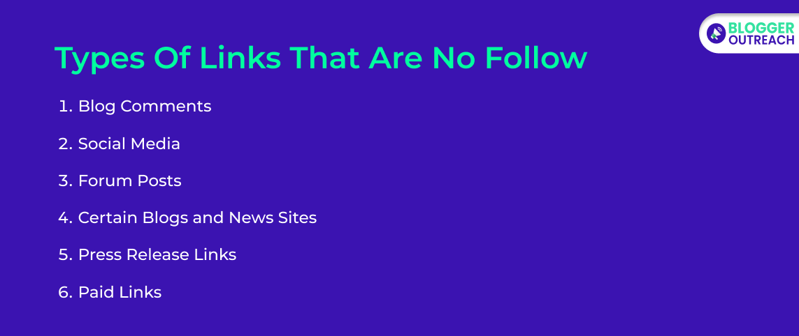 Types Of Links That Are No Follow