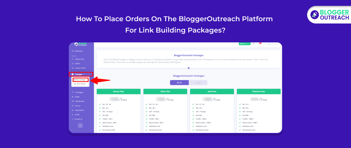 How To Place Orders On The BloggerOutreach Platform For Link Building Packages