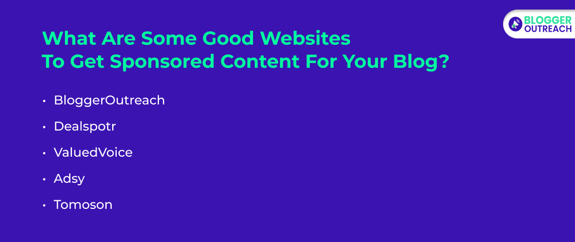 What Are Some Good Websites To Get Sponsored Content For Your Blog 